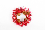 Red berries Candle ring with Pine cone