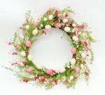 Pink/white egg wreath with flowers