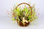 Floral basket with rabbit