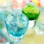 green/blue color handmade perfume bottle