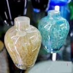 color glass powder finish perfume bottle
