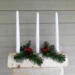 christmas log candle holder